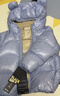 高梵兒童羽絨服黑金5.0鵝絨服官方男女童寶寶短款面包服保暖羽絨外套 小熊耳朵-YT海鹽藍 100 （飛天鵝絨） 曬單實(shí)拍圖