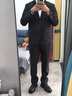 羅蒙（ROMON）西服套裝男士小西裝外套職業(yè)正裝修身休閑伴郎服黑色3XL 曬單實(shí)拍圖