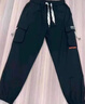 頭號青年工裝褲子男秋冬季潮牌寬松胖子運動(dòng)加肥大碼男裝休閑褲男 黑 3XL 曬單實(shí)拍圖