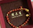 周大生【38婦女節禮物】馬年本命年手鏈紅瑪瑙純銀手串送女友 曬單實(shí)拍圖