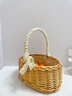 金日滿(mǎn)柳編手提花籃藤編收納筐雞蛋花籃水果籃戶(hù)外拍照道具野餐籃采摘籃 蕾絲把手花籃【23*18*25】 曬單實(shí)拍圖