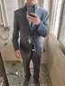 杉杉西服套裝100純羊毛修身職業(yè)正裝西裝商務(wù)伴郎新郎服結婚禮服男裝 曬單實(shí)拍圖