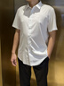柒牌（SEVEN）【10A抗菌2A防螨/莫代爾】商務(wù)短袖襯衫男士2026春夏季新品 大白 38 曬單實(shí)拍圖