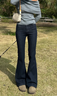 ONLY2025冬季新款做舊水洗低腰寬松微喇褲長(cháng)褲牛仔褲女|125432011 J3G藍黑牛仔 L L標準褲長(cháng) 曬單實(shí)拍圖