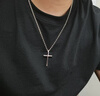 逐青簡(jiǎn)約光面十字架鈦鋼項鏈男女時(shí)尚嘻哈吊墜秋冬長(cháng)款毛衣鏈學(xué)生掛飾 十字架項鏈 O字鏈 70cm 曬單實(shí)拍圖