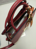 紅蜻蜓（RED DRAGONFLY）包包女包牛皮單肩斜挎刺繡手提包送媽媽38婦女神節生日禮物騏驥紅 曬單實(shí)拍圖
