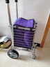 袖悠買(mǎi)菜手拉車(chē)購物車(chē)家庭用折疊小拖車(chē)老年人購物小拉車(chē)爬樓梯可坐人 四輪帶剎車(chē)大輪購物車(chē)【紫色】 曬單實(shí)拍圖