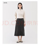 MUJI 女式 彈力燈芯絨 窄裙 長(cháng)半身裙 裙子女裝女款 25年冬季BE1XWA5A 深灰色 S （155/62A） 曬單實(shí)拍圖