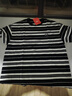 李寧純棉圓領(lǐng)寬松短袖文化衫男女同款條紋拼色休閑運動(dòng)上衣ATSV515 曬單實(shí)拍圖