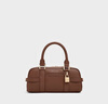 CHARLES&KEITH26春新品復古手提斜挎托特包波士頓包新年生日禮物CK2-30782785 Chocolate巧克力色 S 曬單實(shí)拍圖