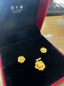 周大福絲絨玫瑰花黃金耳釘(工費320)約2.05g EOF1368生日禮物 曬單實(shí)拍圖