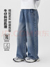 左西女童牛仔褲兒童褲子直筒褲2026新款中大童春裝長(cháng)褲潮 牛仔色 150 曬單實(shí)拍圖