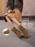 百思圖25冬商場(chǎng)真皮平底西部堆堆靴巴恩風(fēng)女短靴D3390DZ5駝色 39 曬單實(shí)拍圖