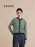 ERDOS 精紡圓領(lǐng)簡(jiǎn)約時(shí)尚百搭條紋打底法式修身女開(kāi)衫羊絨衫 白 M 165/84A 曬單實(shí)拍圖
