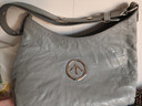 GROTTO個(gè)樂(lè )經(jīng)典黑石hobo包大小號植鞣綿羊皮腋下單肩斜挎軟包通勤禮物 霧霾藍S 曬單實(shí)拍圖