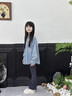 布丁哈魯【蝴蝶結】女童可愛(ài)百搭牛仔襯衫春季新品中大童寬松時(shí)尚刺繡襯衫 曬單實(shí)拍圖