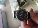 手表男士商務(wù)腕表休閑皮帶個(gè)性三眼石英運動(dòng)表男士手表 黑色 曬單實(shí)拍圖