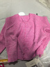 Olrain歐芮兒新款女裝春季通勤粉色簡(jiǎn)約奢柔暖意毛針織開(kāi)衫上衣 粉色 曬單實(shí)拍圖