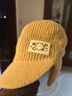 新款兒童毛線(xiàn)帽加絨加厚秋冬季戶(hù)外防寒保暖針織帽男童護耳鴨舌帽 卡其 均碼48-55頭圍【2-9歲建議】 曬單實(shí)拍圖