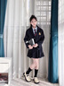 G.duck女童學(xué)院jk套裝春秋中大童英倫制服西服外套領(lǐng)帶襯衫百褶裙三件套 西裝三件套 110 (建議身高100cm 4-5歲)cm 曬單實(shí)拍圖