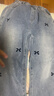 茵曼女童牛仔褲水鉆裝飾春新款兒童中大童寬松休閑長(cháng)褲直筒褲 牛仔藍 150 曬單實(shí)拍圖
