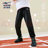 鴻星爾克（ERKE）童裝男女童長(cháng)褲兒童加厚針織長(cháng)褲保暖正黑140 曬單實(shí)拍圖