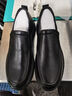 老人頭（laorentou）皮鞋男真皮商務(wù)正裝男鞋厚底休閑皮鞋加寬加肥大頭皮鞋中年爸爸鞋 黑色 41 曬單實(shí)拍圖