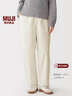 MUJI 女式 棉水洗 輕便 錐形褲 褲子女款女裝26年春季長(cháng)褲BE1W5A6S 象牙色 L (165/70A) 曬單實(shí)拍圖