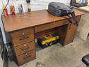 辦公桌老板桌家用電腦桌臺式簡(jiǎn)約現代辦公室員工職員桌桌子書(shū)桌 拉絲黑橡木色120CM(三抽屜+三把鎖+大柜門(mén)) 寬大臺面 多抽儲物 曬單實(shí)拍圖