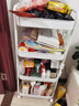 全品屋小推車(chē)置物架可移動(dòng)落地收納架家用零食廚房多層碳鋼帶輪架子肆白 曬單實(shí)拍圖