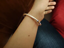 中國白銀s9999描金手鐲女古法傳承卷草紋實(shí)心純銀鐲子送女友禮物 吉言描金銀手鐲開(kāi)口丨25克 贈送（專(zhuān)柜禮盒+證書(shū)） 曬單實(shí)拍圖