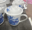 傳世瓷 傳世瓷 陶瓷茶杯帶蓋辦公杯 杯子 景式杯 景德鎮茶杯對杯 江南水鄉（茶杯1個(gè)裝） 曬單實(shí)拍圖
