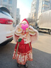 安妮優(yōu)兒（Anneyol）漢服女童古裝兒童馬面裙喜慶過(guò)年衣服冬季女寶寶拜年服 紅色 120 曬單實(shí)拍圖