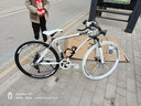 ICOLOUR變速死飛山地自行車(chē)男彎把單車(chē)公路車(chē)賽車(chē)實(shí)心胎雙碟剎成人女中學(xué) 減震-白黑白24速40刀 曬單實(shí)拍圖