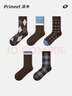 PRIMEET派米 襪子女中筒襪秋冬季咖色復古外穿潮設計感黑色長(cháng)襪棉美拉德 曬單實(shí)拍圖