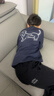 左西童裝男童假兩件衛衣春裝2026新款兒童休閑春季上衣潮 藏青色 150 曬單實(shí)拍圖
