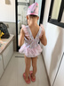 佑游兒童泳衣女孩泡溫泉泳衣小童嬰幼兒連體游泳四件套31605美人魚(yú)XL 曬單實(shí)拍圖