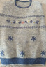 百圖（betu）女裝2025年冬季新款毛衣手工鉤花撞色費爾島提花長(cháng)袖上衣2510T50 藍色 M 曬單實(shí)拍圖