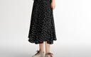 玖姿·安娜蔻【舒適通勤】復古波點(diǎn)印花魚(yú)尾裙半身裙女2026春新款 素黑 XL 曬單實(shí)拍圖