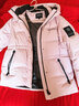 波司登25年冬季羽絨服女士修身短款時(shí)尚加厚連帽立領(lǐng)新年紅外套 曬單實(shí)拍圖