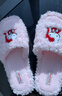野獸派家居（tbh）三麗鷗Hello Kitty毛絨刺繡拖鞋室內家用女士防滑家居鞋 毛絨刺繡拖鞋 蝴蝶結 38-39 曬單實(shí)拍圖