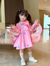 G.duck小黃鴨童裝女童連衣裙春秋季小馬寶莉裙子兒童公主裙蝴蝶翅膀長(cháng)裙 粉色 100 建議90-100cm3-4歲 曬單實(shí)拍圖