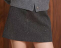 三彩2026春季新款亮片半身裙香風(fēng)A字裙短裙優(yōu)雅氣質(zhì)高腰簡(jiǎn)約S 深邃灰 L 165/72A 曬單實(shí)拍圖