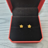 周大福鏤空爆閃方糖星星黃金耳釘(工費260)約1.75g EOF1673禮物 曬單實(shí)拍圖