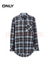 ONLY2025夏季新款松弛寬松翻領(lǐng)撞色格紋落肩長(cháng)袖襯衫女|125305024 H31 艾琳格紋 XS 曬單實(shí)拍圖
