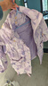 鴨鴨兒童羽絨服女童小女孩女寶寶甜美可愛(ài)加絨加厚童裝外套 紫色 130  曬單實(shí)拍圖
