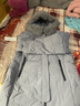 千仞崗（CHERICOM）新款中老年毛領(lǐng)寬松純色中長(cháng)款連帽女式羽絨服Y239180Y 迷霧藍88610 3XL (185) 曬單實(shí)拍圖