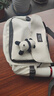 雙星斜挎包男單肩包女大容量郵差包潮流初高中運動(dòng)出行大學(xué)生上課包 白色【帶熊貓掛件】 曬單實(shí)拍圖