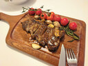 初心烏檀木牛排盤(pán)長(cháng)方形西餐盤(pán)家用面包披薩板木制餐盤(pán)露營(yíng)烤肉牛扒盤(pán) 曬單實(shí)拍圖
