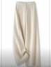 米白色羊毛呢加絨直筒褲女秋冬2025新款高腰休閑顯瘦糯米褲闊腿褲 米白色 M (27) 曬單實(shí)拍圖